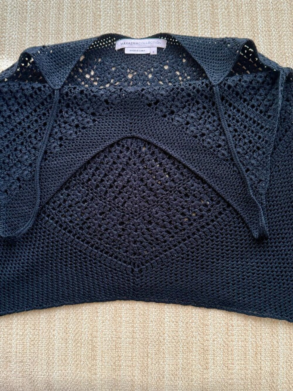 BCBG MaxAzria  Collection Tunic Crop Top black Size XS